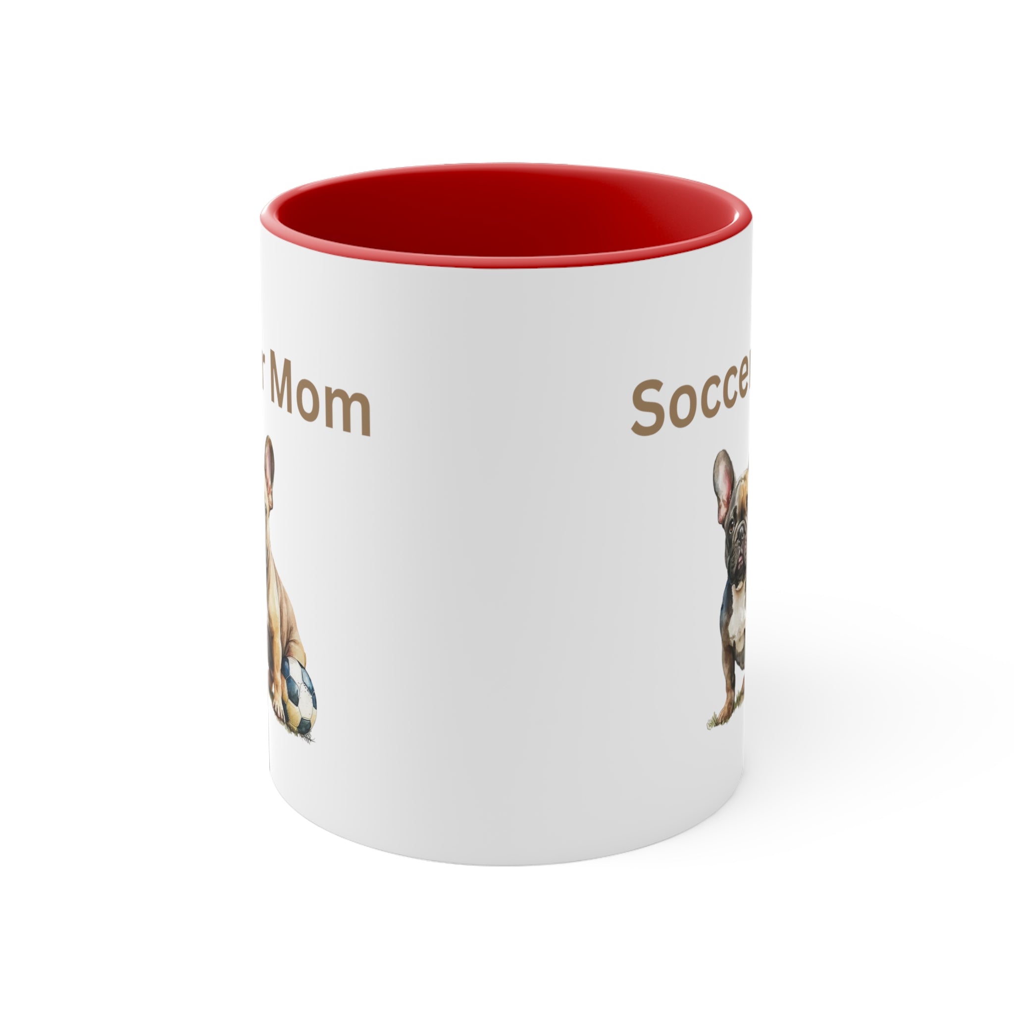 Soccer Mom with  French Bull Dog Multi-Color Coffee Mug for Dog Lovers Dog Mom Pet Owner Soccer Mom Gift for Her