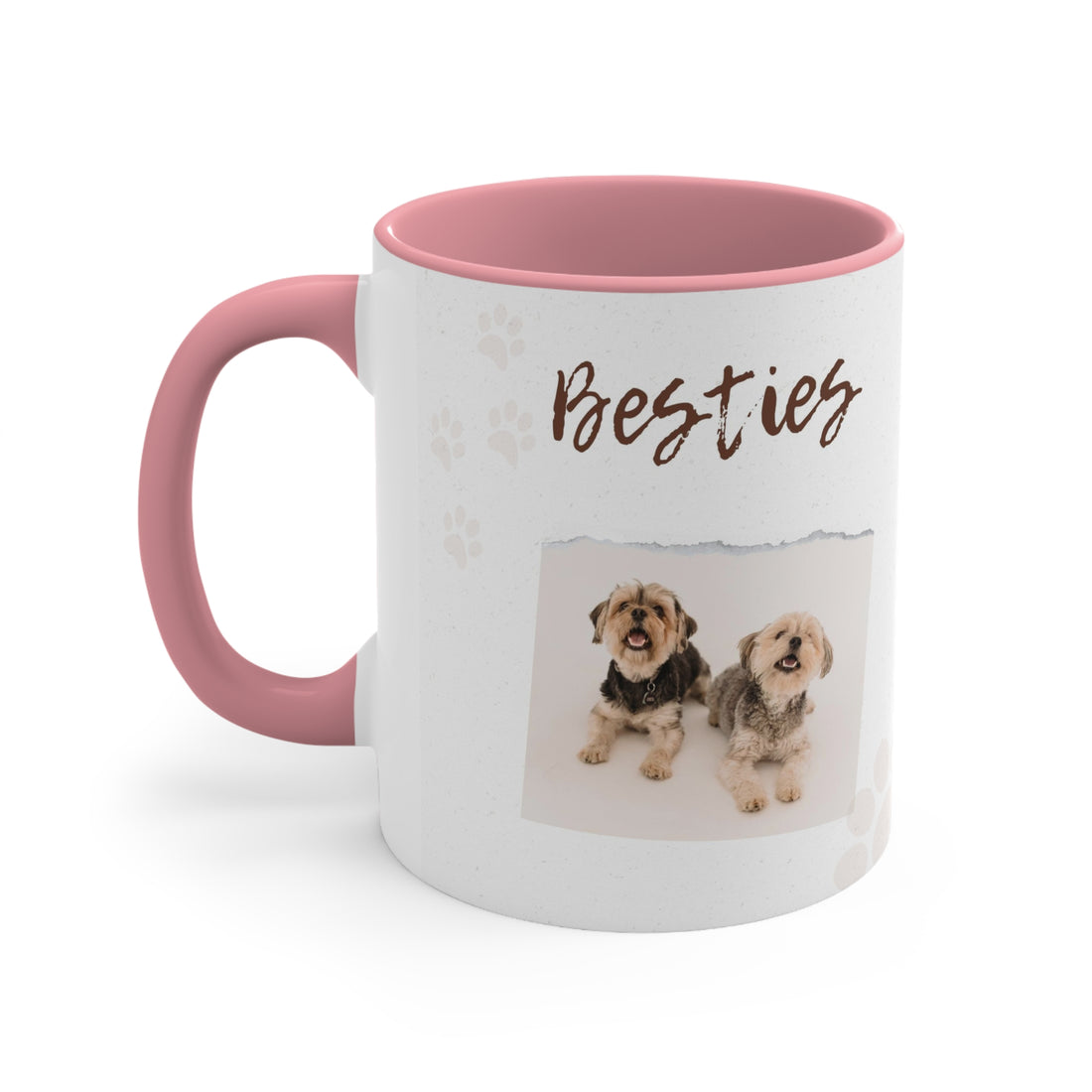 Special Mug Besties Forever Accent Coffee Mug, 11oz Gifts for Dog Lovers Pet Owners Coffee Mug Gifts Holiday Gifts Printify