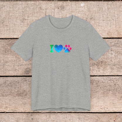 I Love My Dog with Hearts-- Comfy Womens Bella+Canvas Style Tee-- Gift for Her, Dog Mom Gift, Custom Dog Shirt