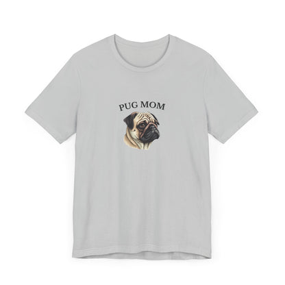 Custom Pug Mom Tshirt on Comfy Bella+Canvas Style Womens Tshirt