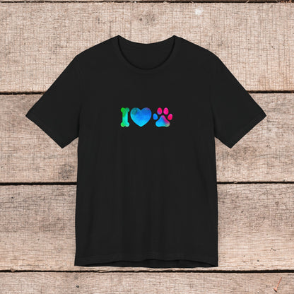 I Love My Dog with Hearts-- Comfy Womens Bella+Canvas Style Tee-- Gift for Her, Dog Mom Gift, Custom Dog Shirt