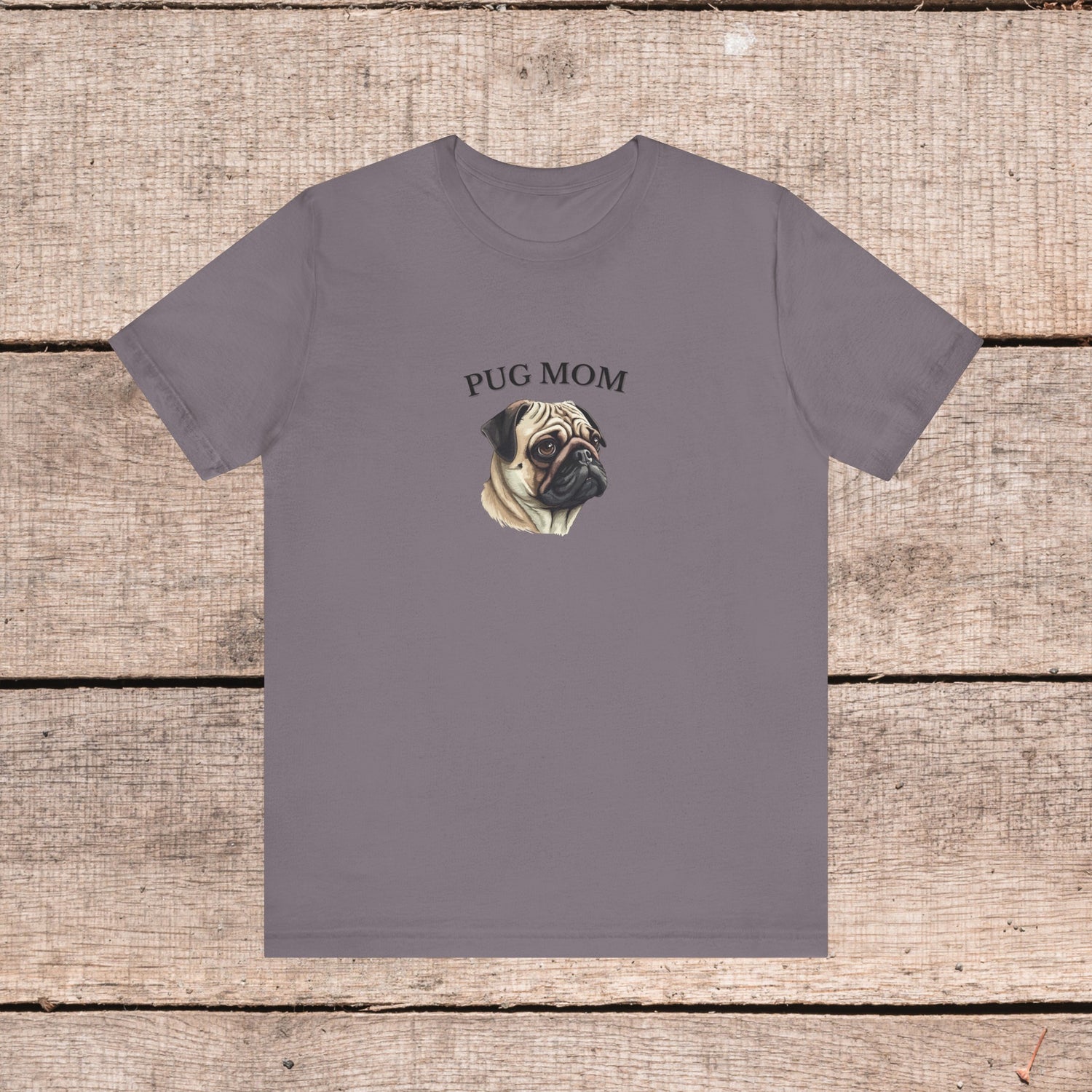 Custom Pug Mom Tshirt on Comfy Bella+Canvas Style Womens Tshirt