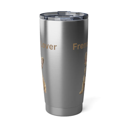 Frenchie Lover Tumbler with Baseball Hat 20oz Stainless Steel Travel Mug for Hot and Cold Drinks