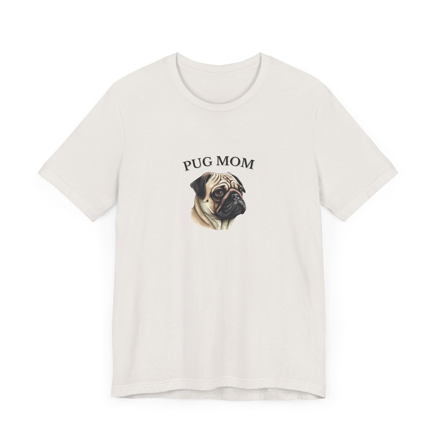 Custom Pug Mom Tshirt on Comfy Bella+Canvas Style Womens Tshirt