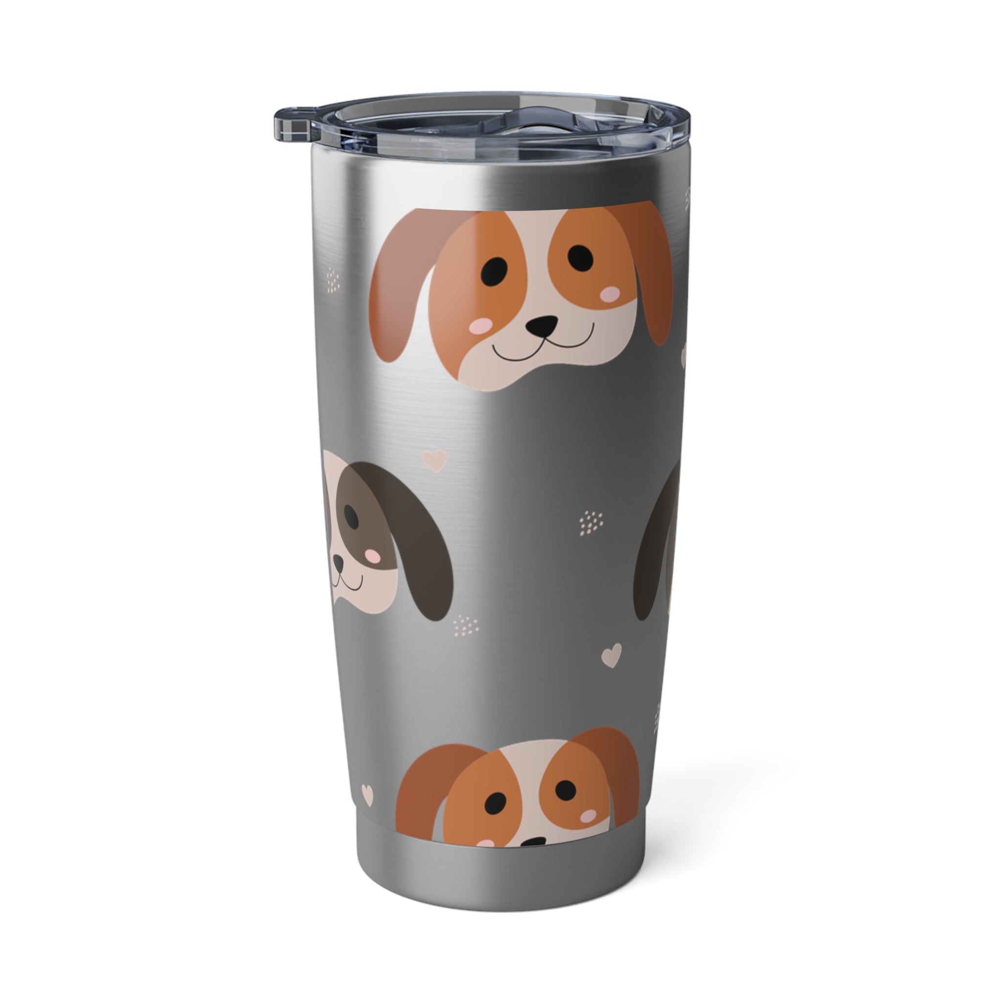 Smiley Dog Metal Tumbler 20 oz Custom Dog Lover Mug Pet Owner Cup Gift for Her Gift for Kids