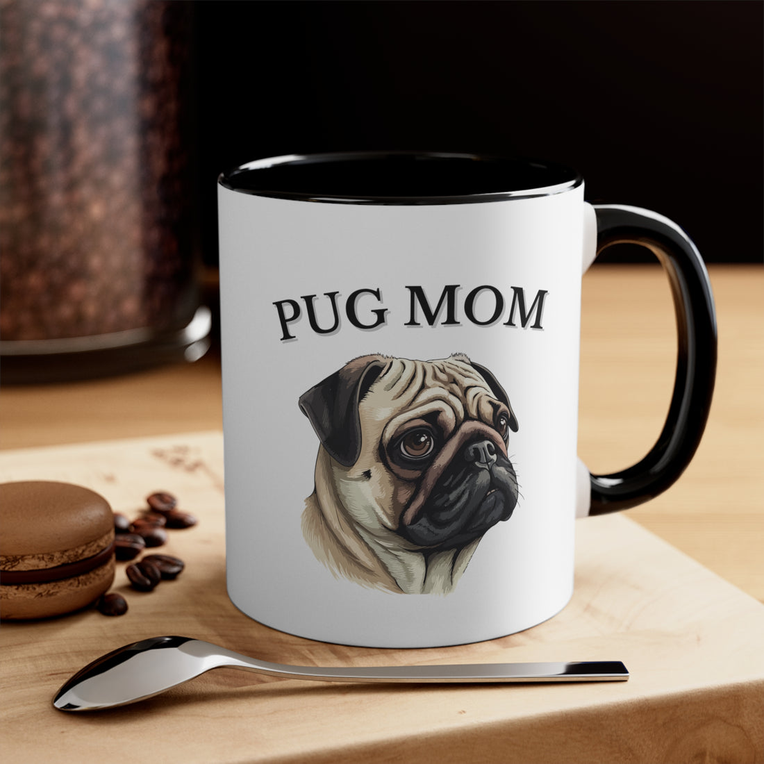 Pug Mom Multi-Color Coffee Mug for Pug Owners