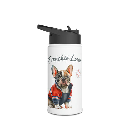 Frenchie Lover Baseball  Water Tumbler Stainless Steel Gift for Hot and Cold Drinks Frenchie Lover Dog Mom Gift for Him Gift for Her