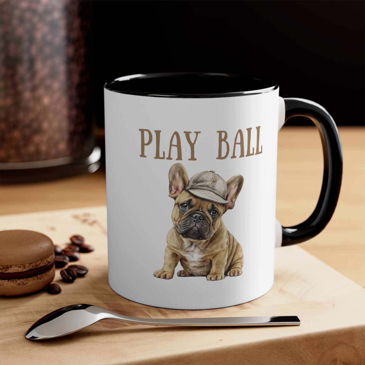 Play Ball with Frenchie Lover Multi-Color Coffee Mug for Dog Lovers