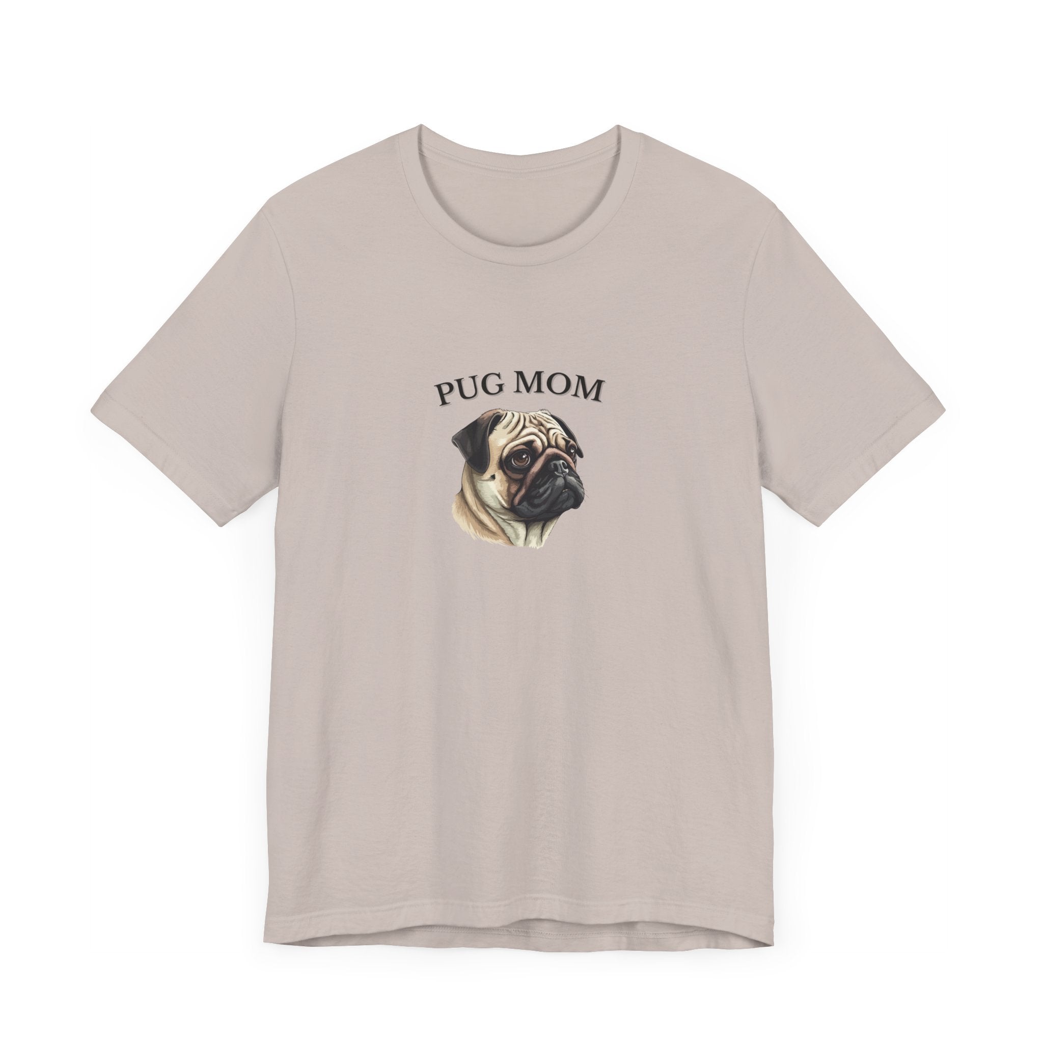 Custom Pug Mom Tshirt on Comfy Bella+Canvas Style Womens Tshirt