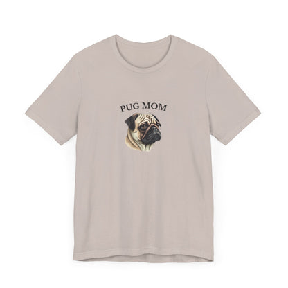 Custom Pug Mom Tshirt on Comfy Bella+Canvas Style Womens Tshirt