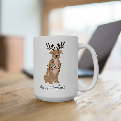 Classic Holiday Doggy Coffee Mugs  Ceramic Mug 15oz Gifts for Holiday Cups Cozy Cups Dog Mom Gifts Mug Gifts Printify