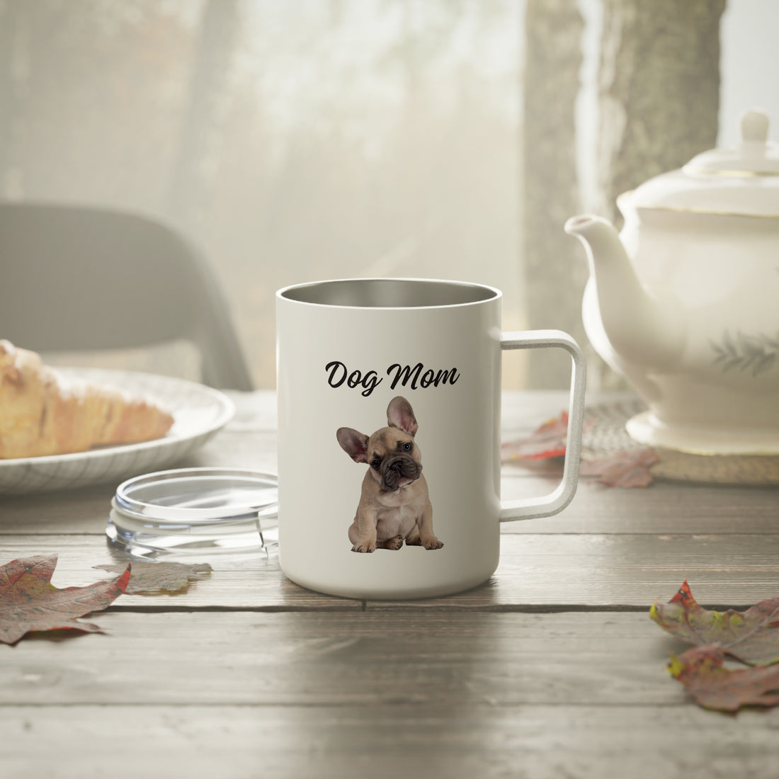 Adorable Frenchie Mom Insulated Coffee Mug – 10oz Gift for Dog Lovers