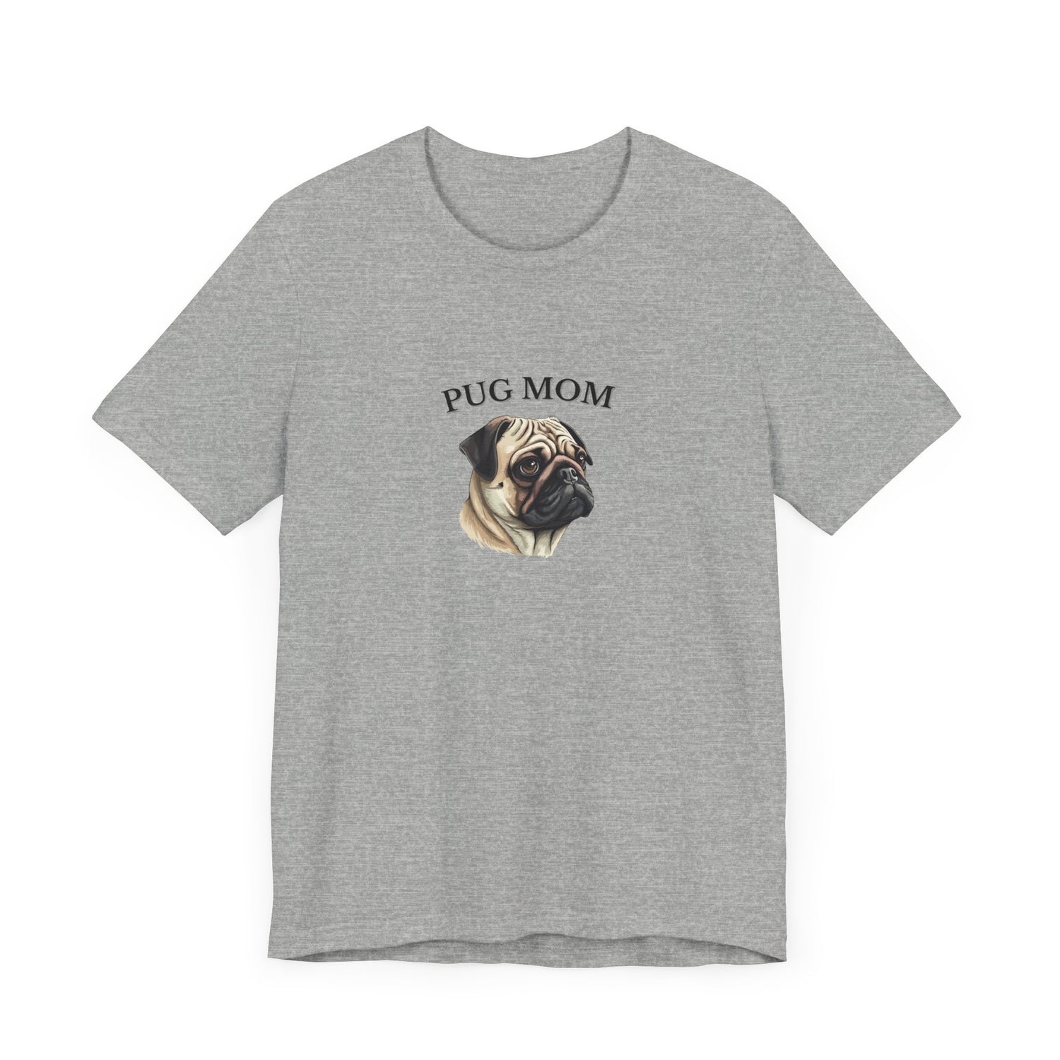 Custom Pug Mom Tshirt on Comfy Bella+Canvas Style Womens Tshirt