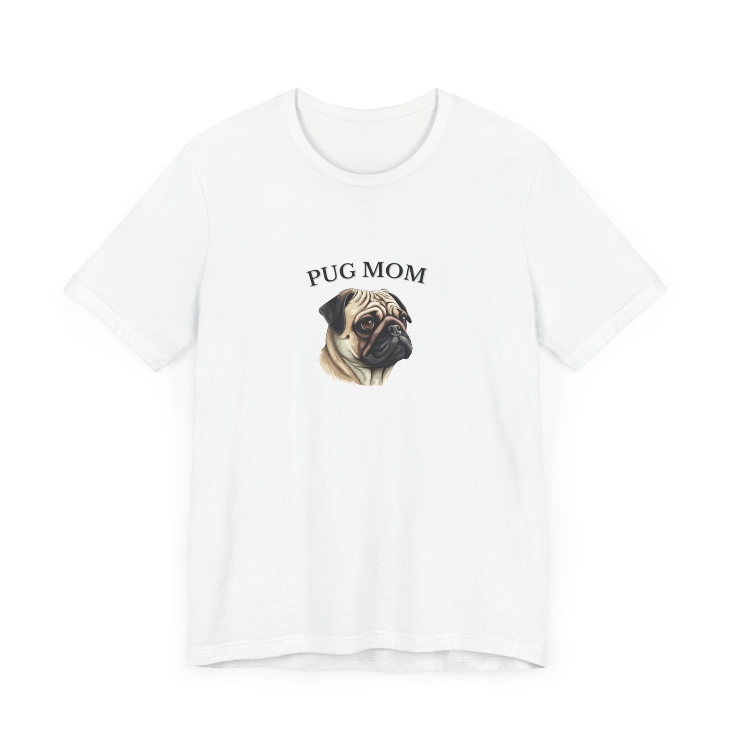 Custom Pug Mom Tshirt on Comfy Bella+Canvas Style Womens Tshirt