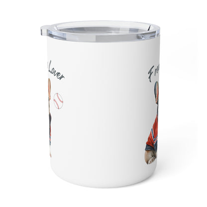 Frenchie Lover Mug with Baseball Insulated Coffee Mug, 10oz  for hot and cold drinks