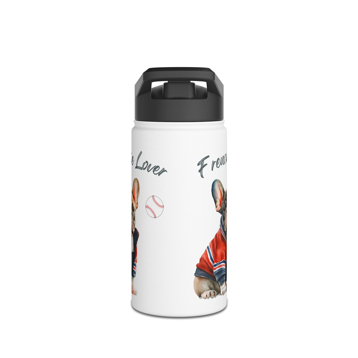 Frenchie Lover Baseball  Water Tumbler Stainless Steel Gift for Hot and Cold Drinks Frenchie Lover Dog Mom Gift for Him Gift for Her