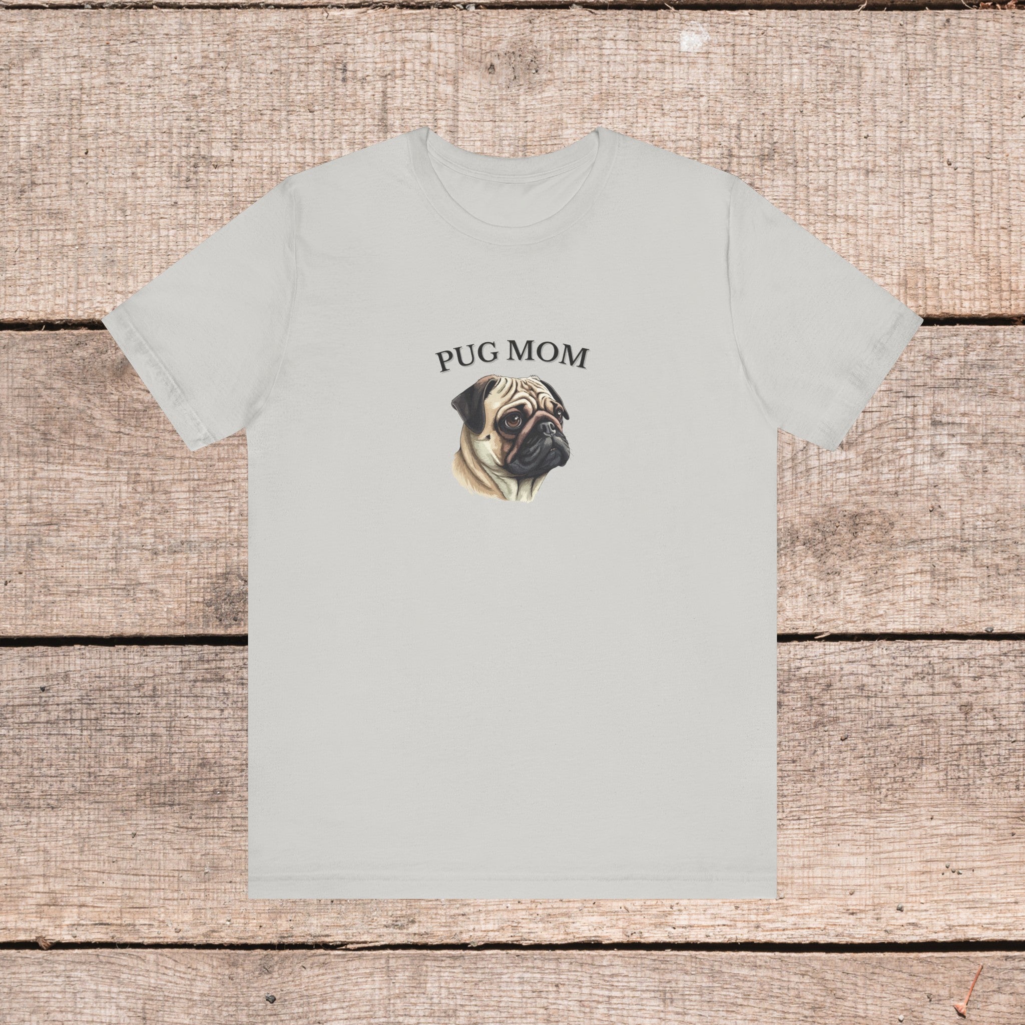 Custom Pug Mom Tshirt on Comfy Bella+Canvas Style Womens Tshirt