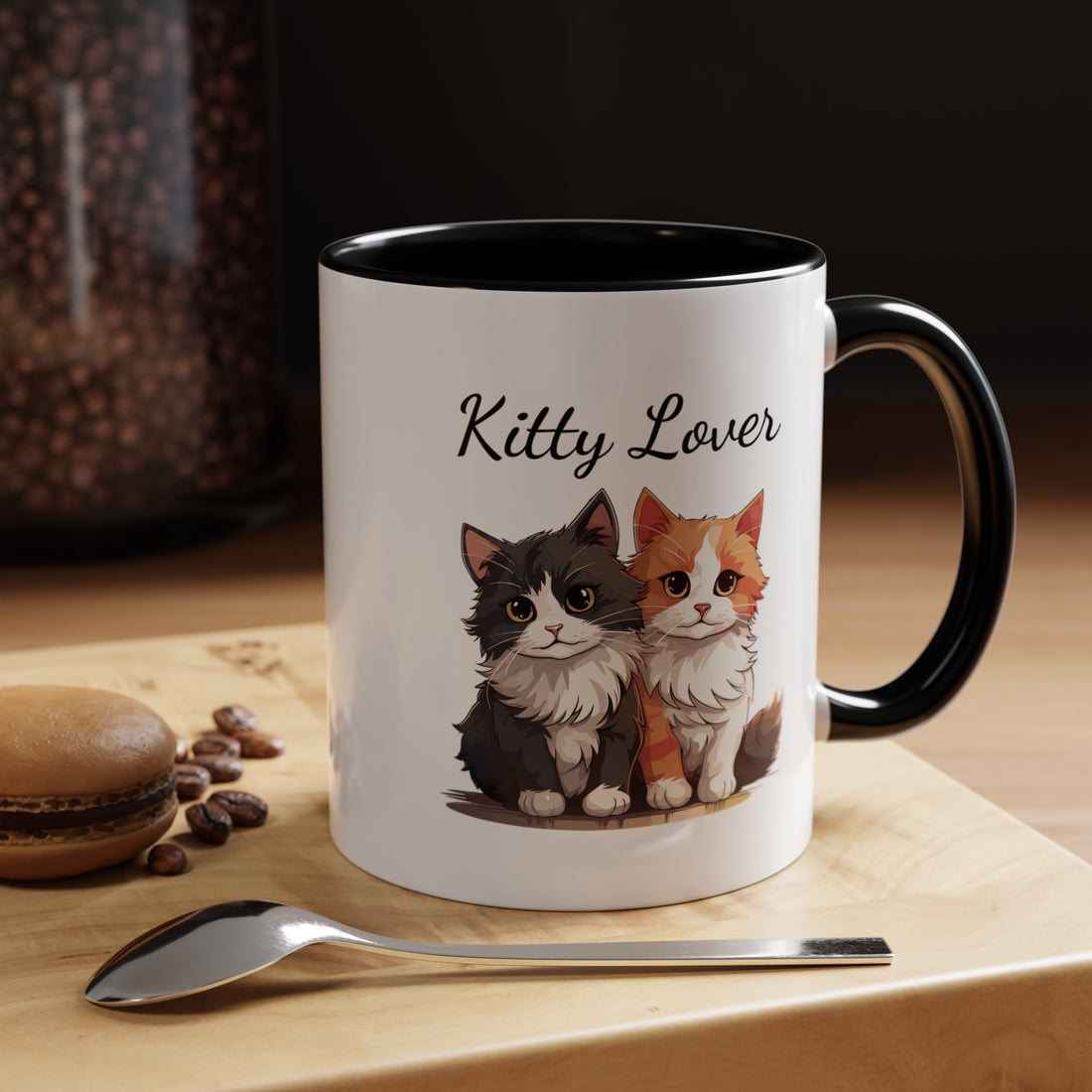 Kitty Lover Classic Ceramic Coffee Mug, 11oz Multi Colors for Cat Lovers