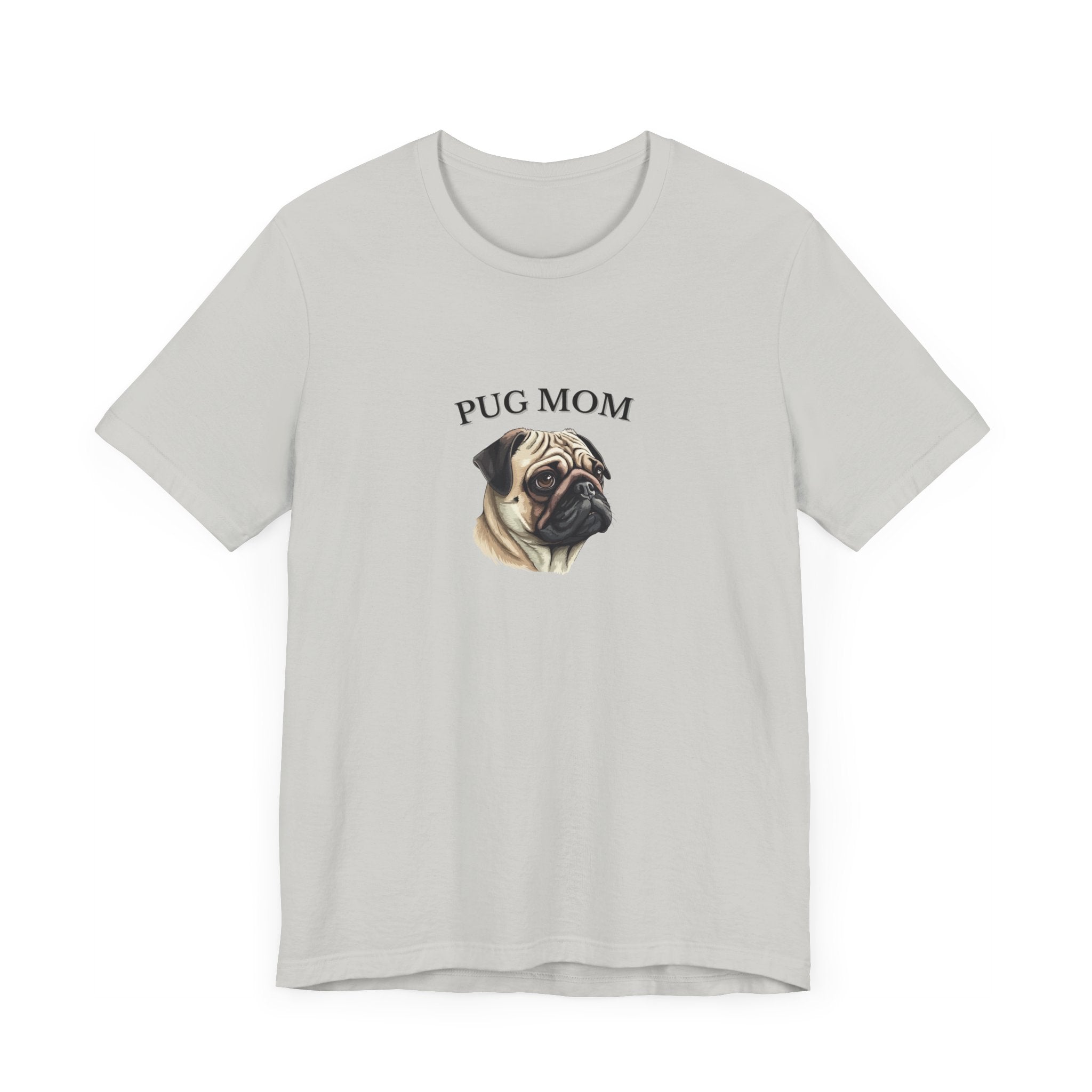 Custom Pug Mom Tshirt on Comfy Bella+Canvas Style Womens Tshirt