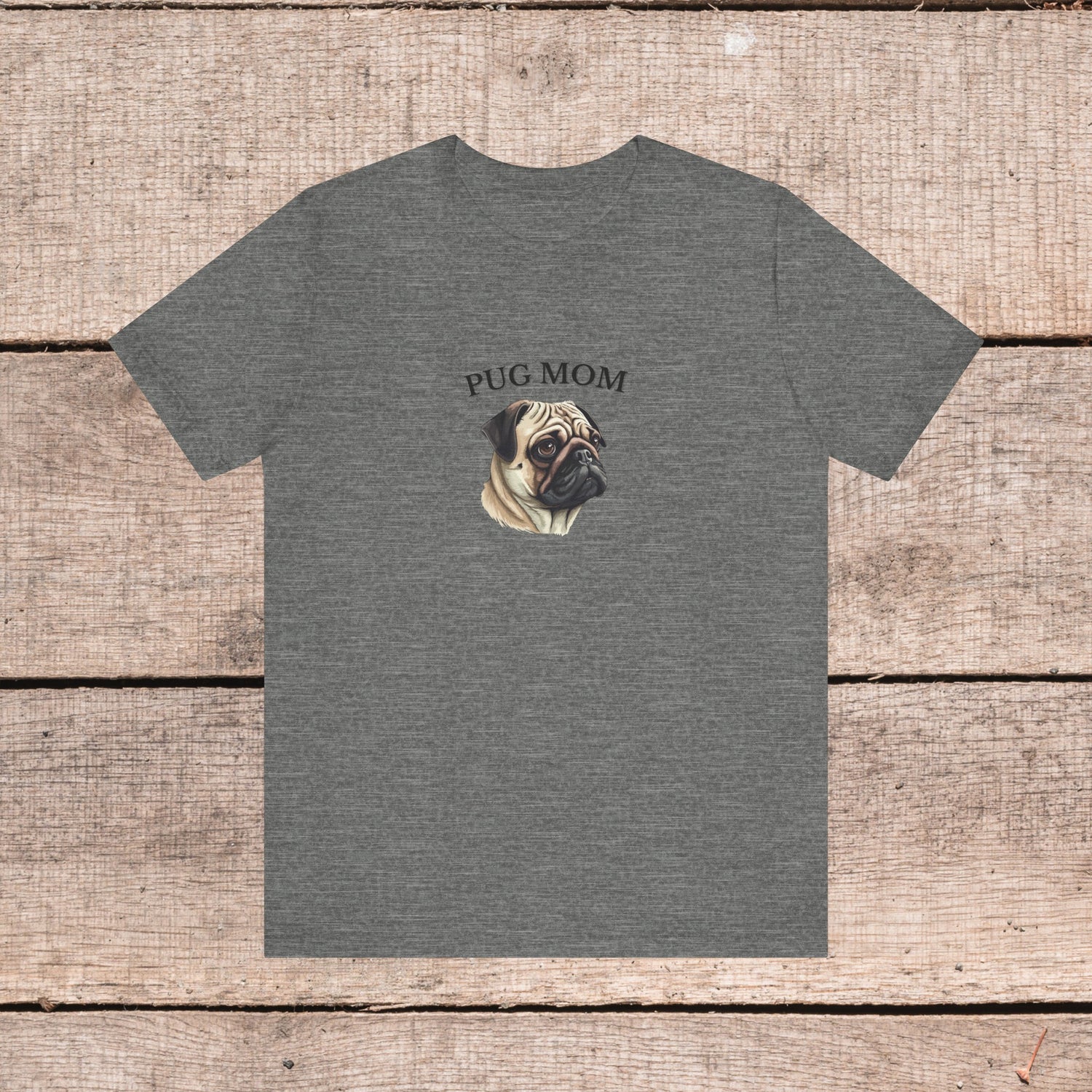 Custom Pug Mom Tshirt on Comfy Bella+Canvas Style Womens Tshirt