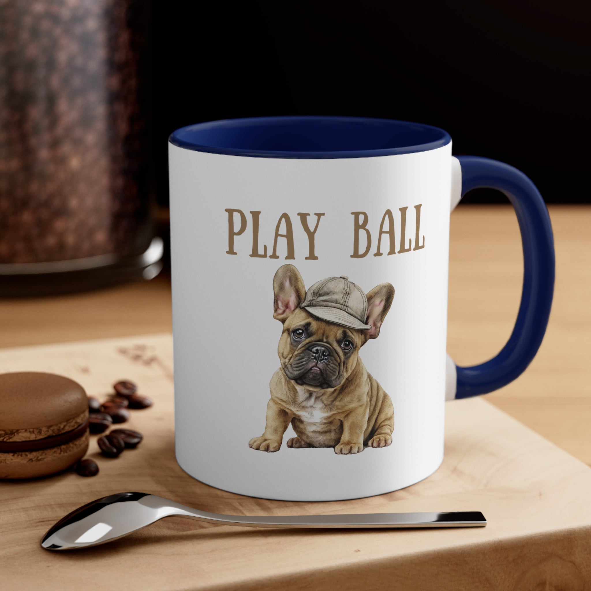 Play Ball with Frenchie Lover Multi-Color Coffee Mug for Dog Lovers