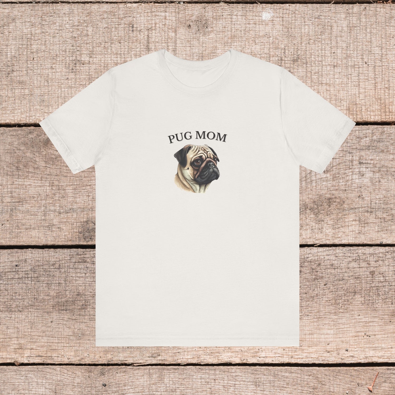 Custom Pug Mom Tshirt on Comfy Bella+Canvas Style Womens Tshirt