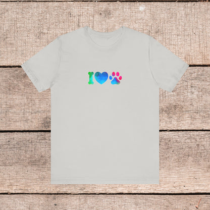 I Love My Dog with Hearts-- Comfy Womens Bella+Canvas Style Tee-- Gift for Her, Dog Mom Gift, Custom Dog Shirt