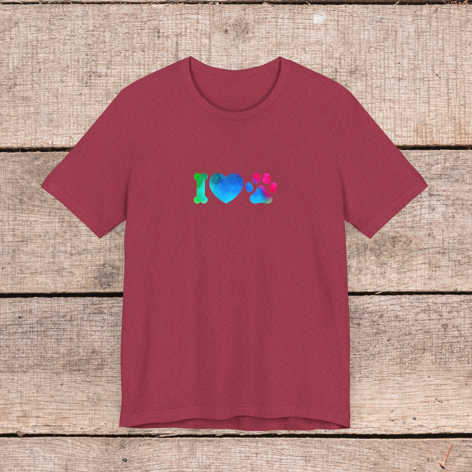 I Love My Dog with Hearts-- Comfy Womens Bella+Canvas Style Tee-- Gift for Her, Dog Mom Gift, Custom Dog Shirt