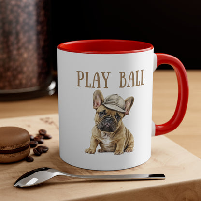 Play Ball with Frenchie Lover Multi-Color Coffee Mug for Dog Lovers