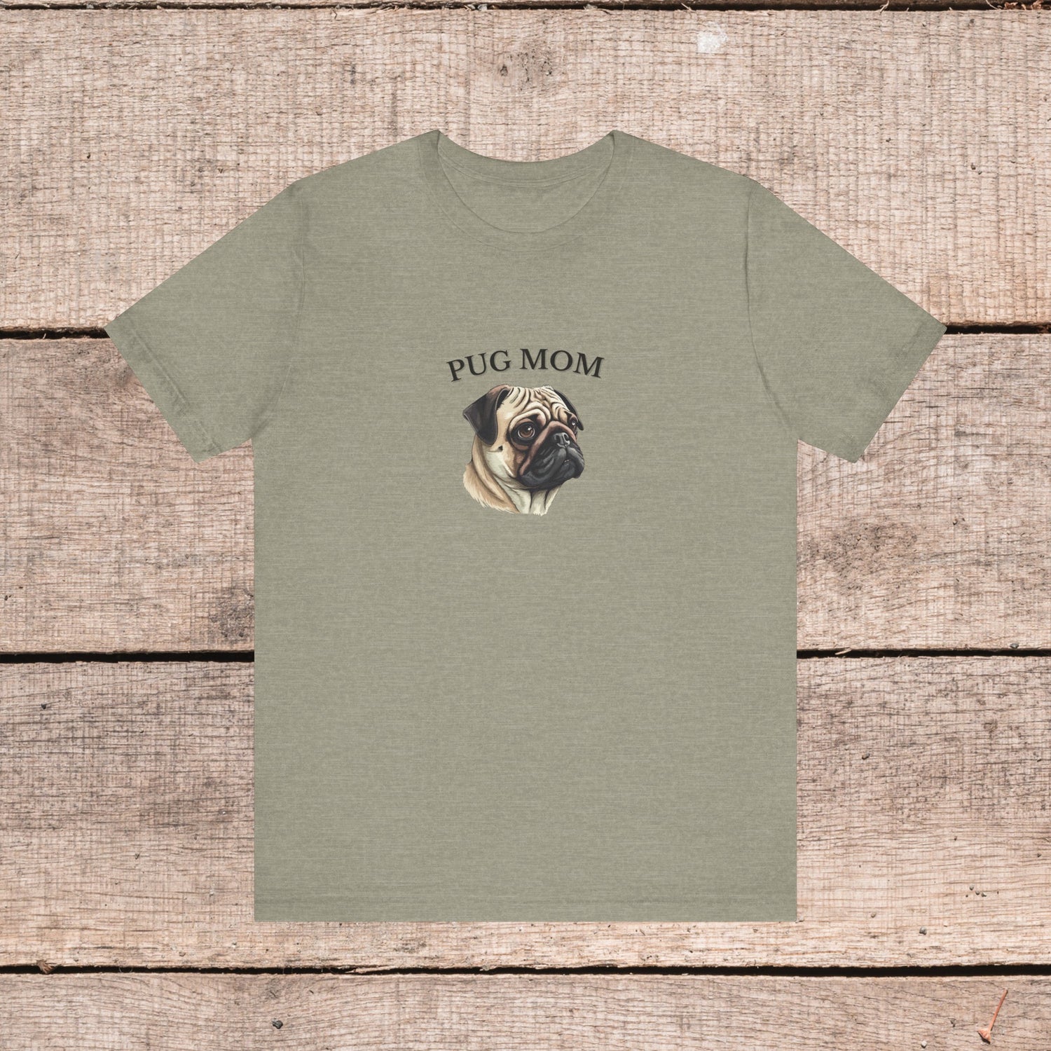 Custom Pug Mom Tshirt on Comfy Bella+Canvas Style Womens Tshirt