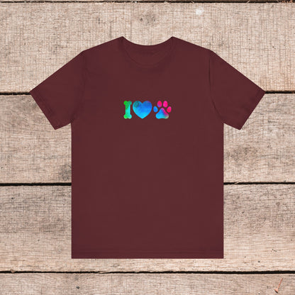 I Love My Dog with Hearts-- Comfy Womens Bella+Canvas Style Tee-- Gift for Her, Dog Mom Gift, Custom Dog Shirt