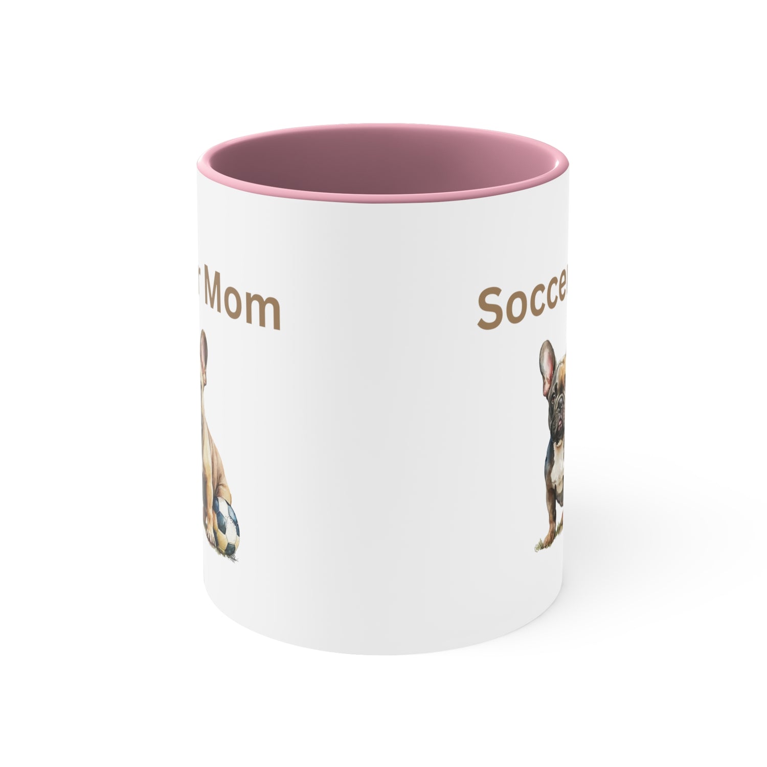 Soccer Mom with  French Bull Dog Multi-Color Coffee Mug for Dog Lovers Dog Mom Pet Owner Soccer Mom Gift for Her