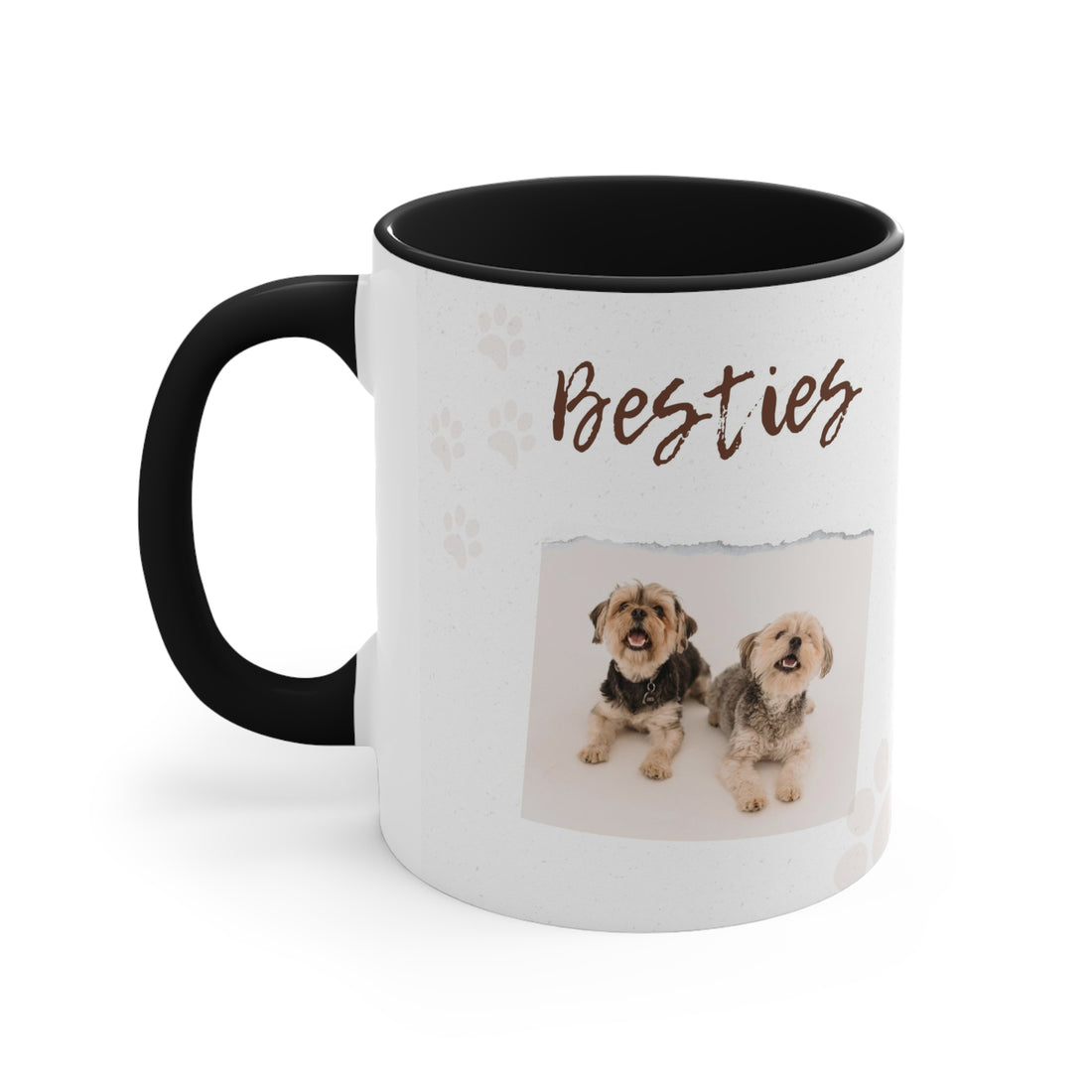 Special Mug Besties Forever Accent Coffee Mug, 11oz Gifts for Dog Lovers Pet Owners Coffee Mug Gifts Holiday Gifts Printify