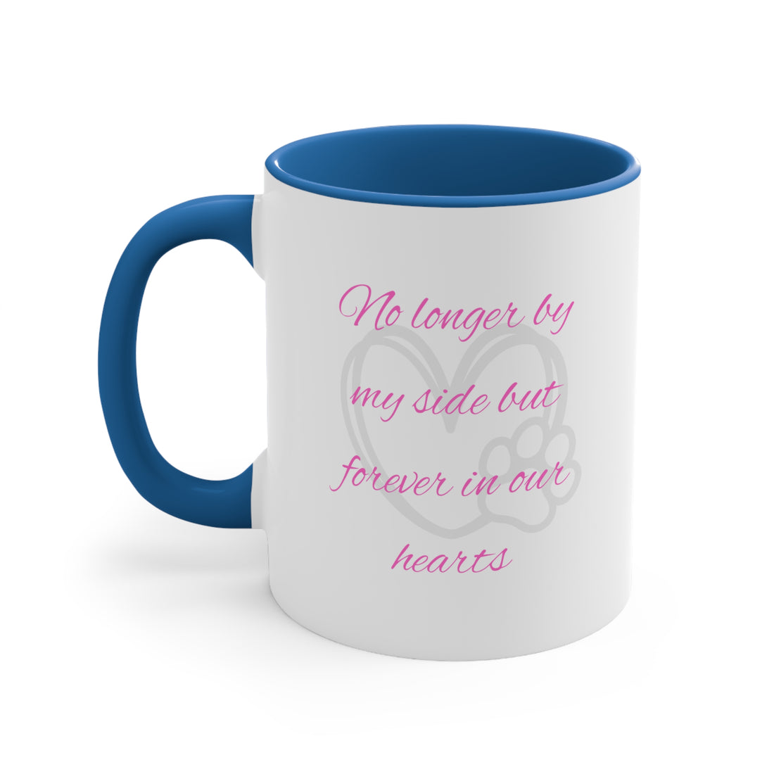 No Longer by My Side but in Our Hearts Memorial Coffee Mug - Personalized Multi-Color Tribute Mug