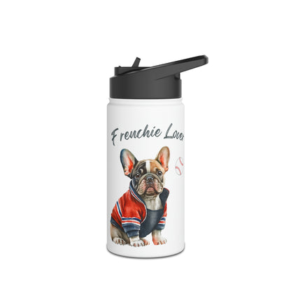 Frenchie Lover Baseball  Water Tumbler Stainless Steel Gift for Hot and Cold Drinks Frenchie Lover Dog Mom Gift for Him Gift for Her