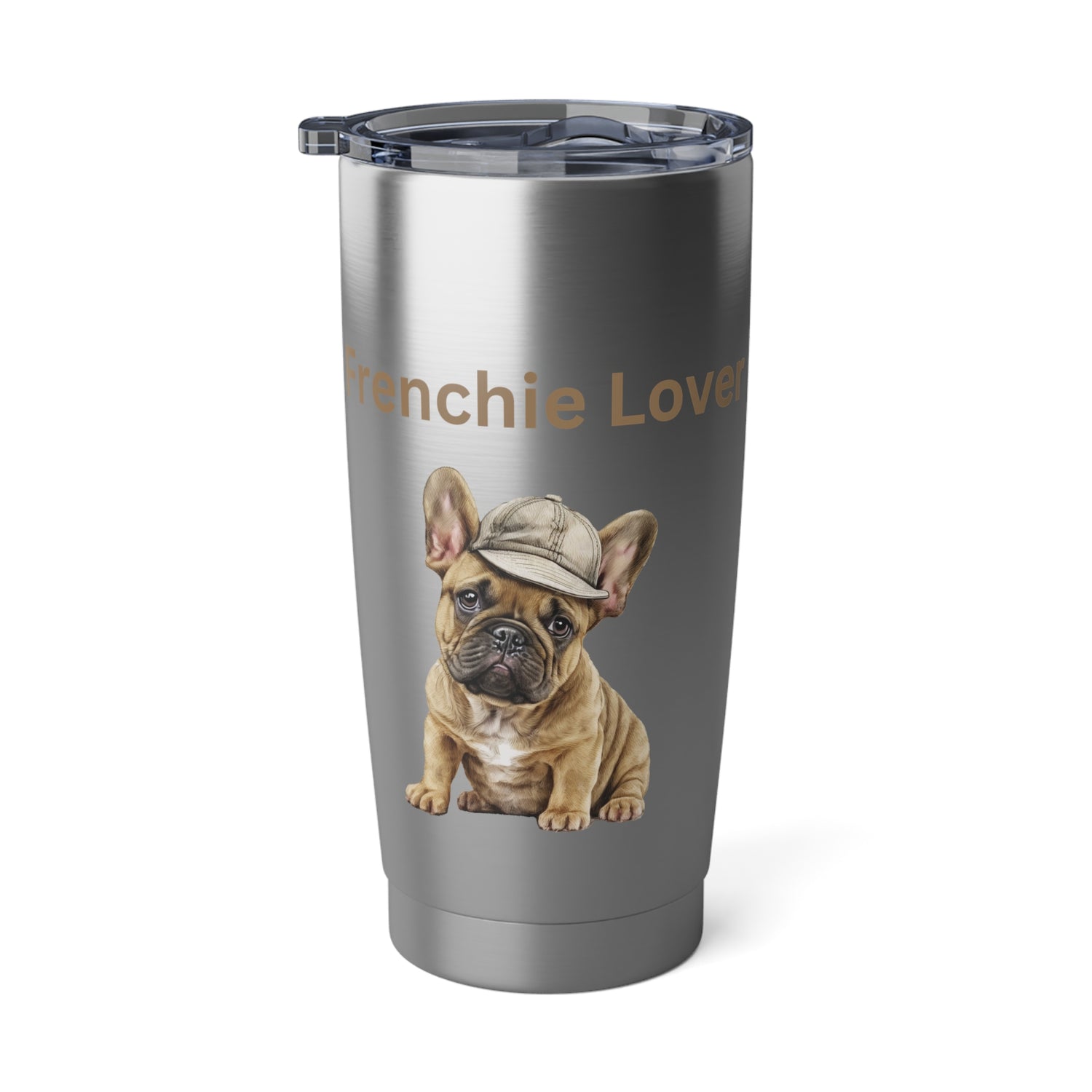 Frenchie Lover Tumbler with Baseball Hat 20oz Stainless Steel Travel Mug for Hot and Cold Drinks