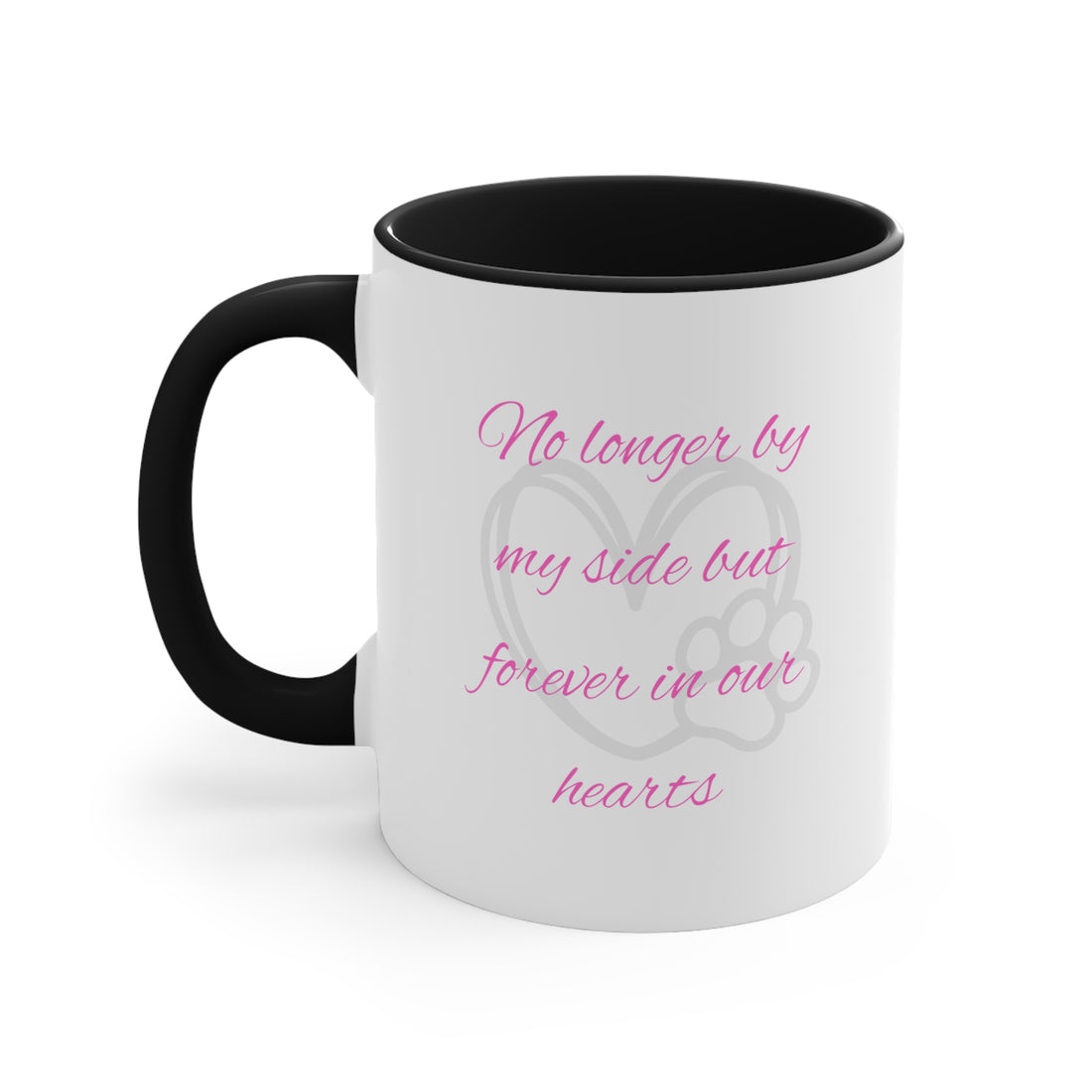 No Longer by My Side but in Our Hearts Memorial Coffee Mug - Personalized Multi-Color Tribute Mug