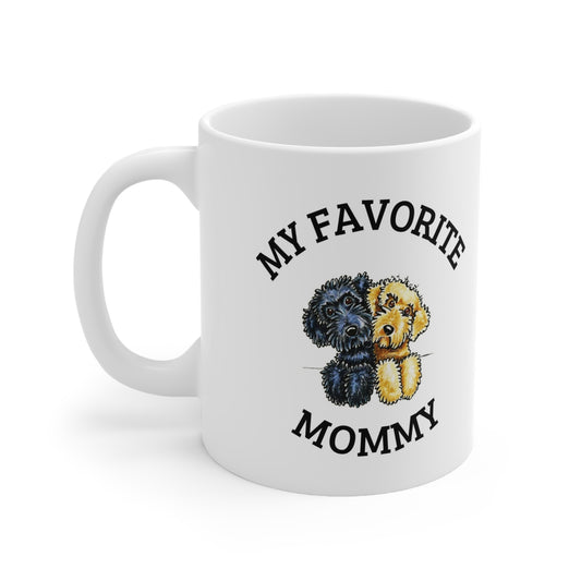 My Favorite Mommy Coffee Cup- Dog Lover Gifts- Custom Ceramic Mug 11oz Gifts for Dog Moms Unique Gifts Girls and Dogs Animal Lover Printify