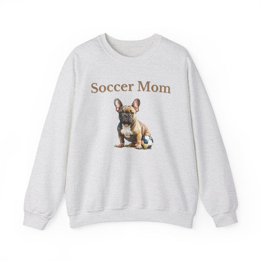 Soccer Mom Frenchie Style Crewneck Pullover Sweatshirt Bulldog Sweater Gift for Soccer Mom