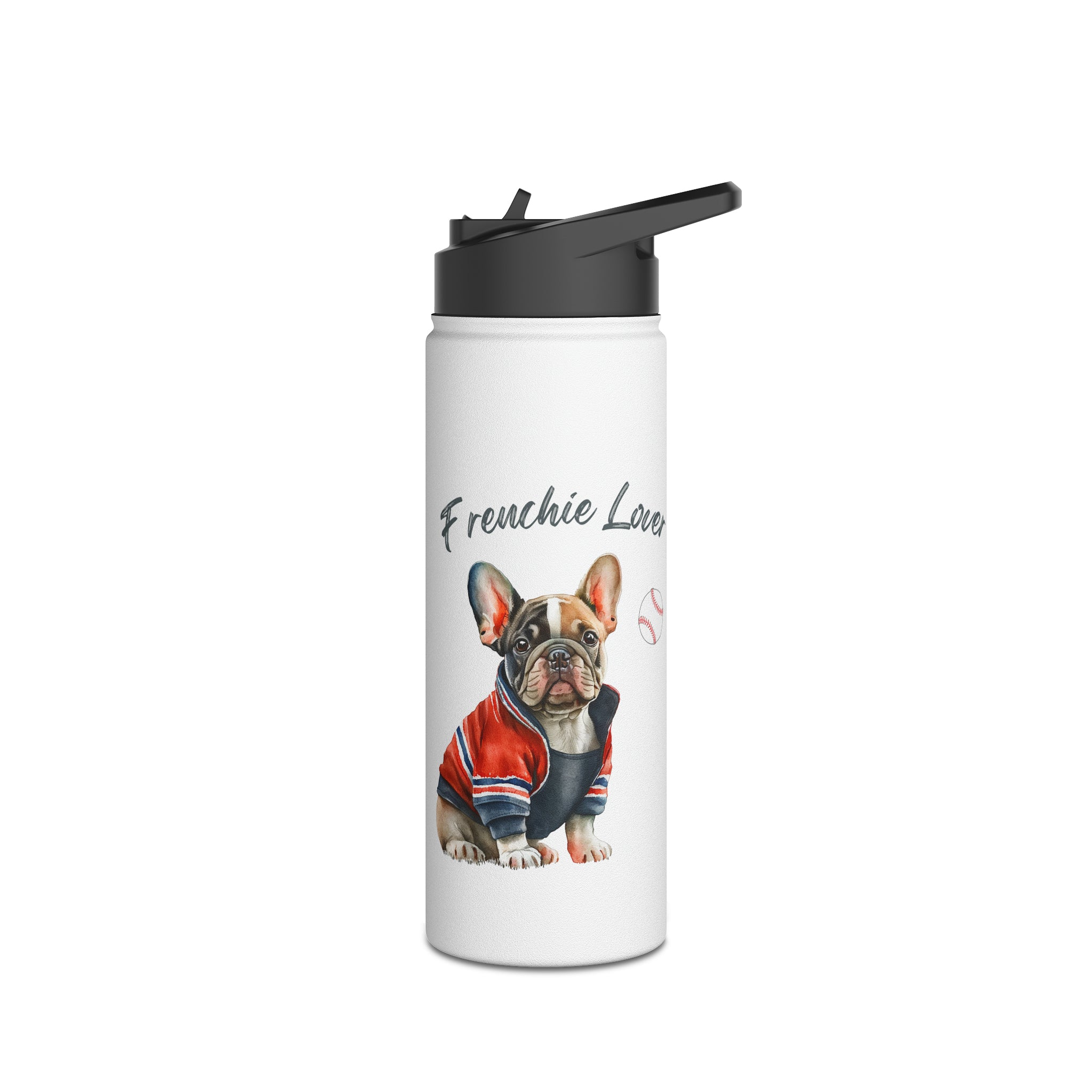 Frenchie Lover Baseball  Water Tumbler Stainless Steel Gift for Hot and Cold Drinks Frenchie Lover Dog Mom Gift for Him Gift for Her