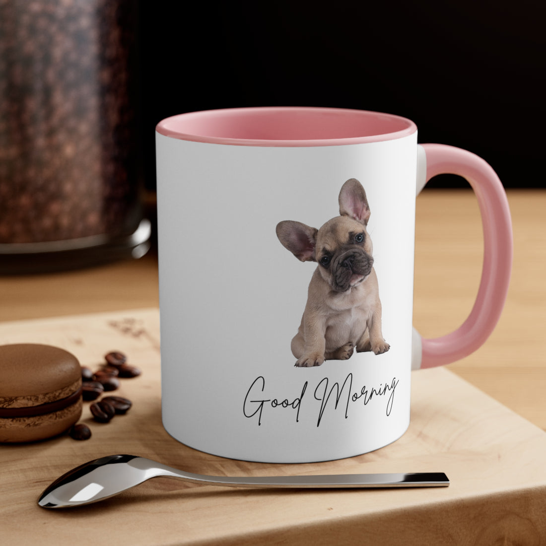 Frenchie Mornings Classic Ceramic Coffee Mug, 11oz Multi Colors