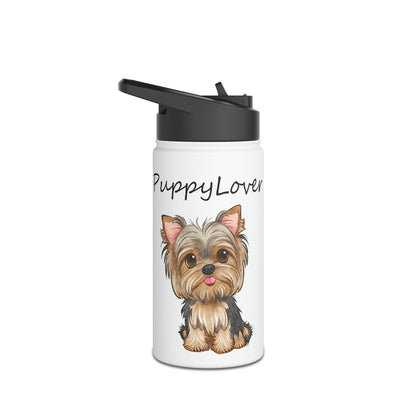 Cute Yorkie Puppy Lover Stainless Steel Water Tumbler Gift for Yorkie Lover Dog Mom Dog People Kids Gifts