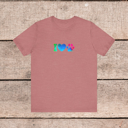 I Love My Dog with Hearts-- Comfy Womens Bella+Canvas Style Tee-- Gift for Her, Dog Mom Gift, Custom Dog Shirt