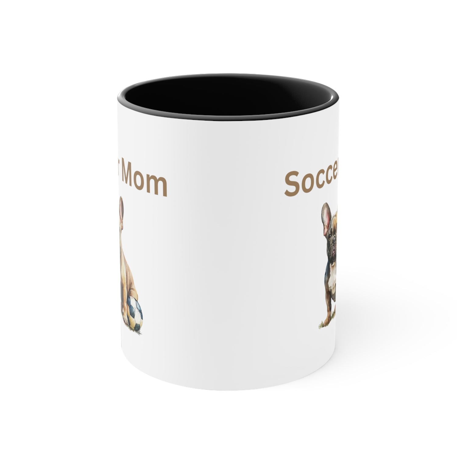 Soccer Mom with  French Bull Dog Multi-Color Coffee Mug for Dog Lovers Dog Mom Pet Owner Soccer Mom Gift for Her