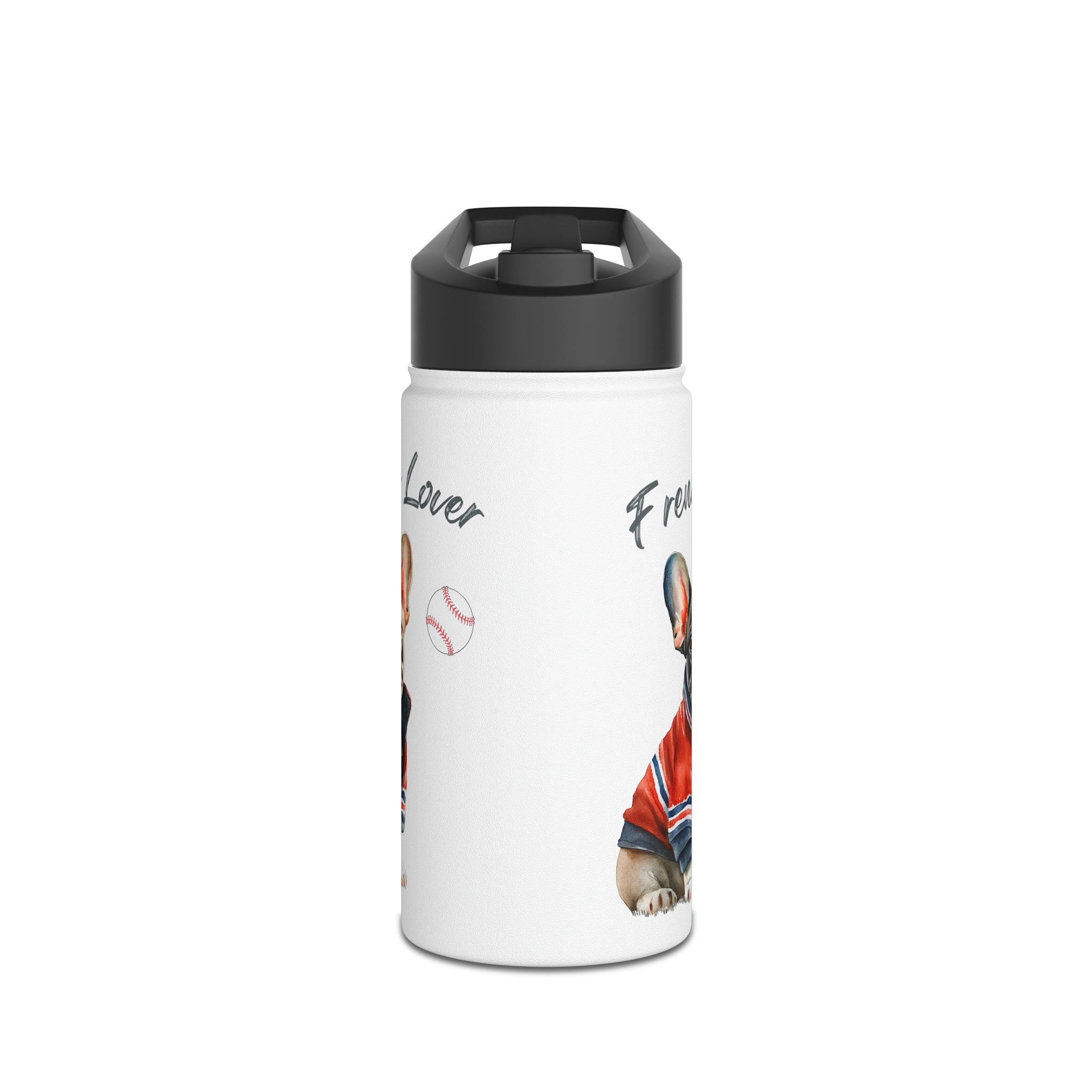 Frenchie Lover Baseball  Water Tumbler Stainless Steel Gift for Hot and Cold Drinks Frenchie Lover Dog Mom Gift for Him Gift for Her