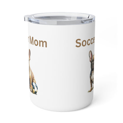 Soccer Mom with Frenchie Insulated Coffee Mug, 10oz  for hot and cold drinks