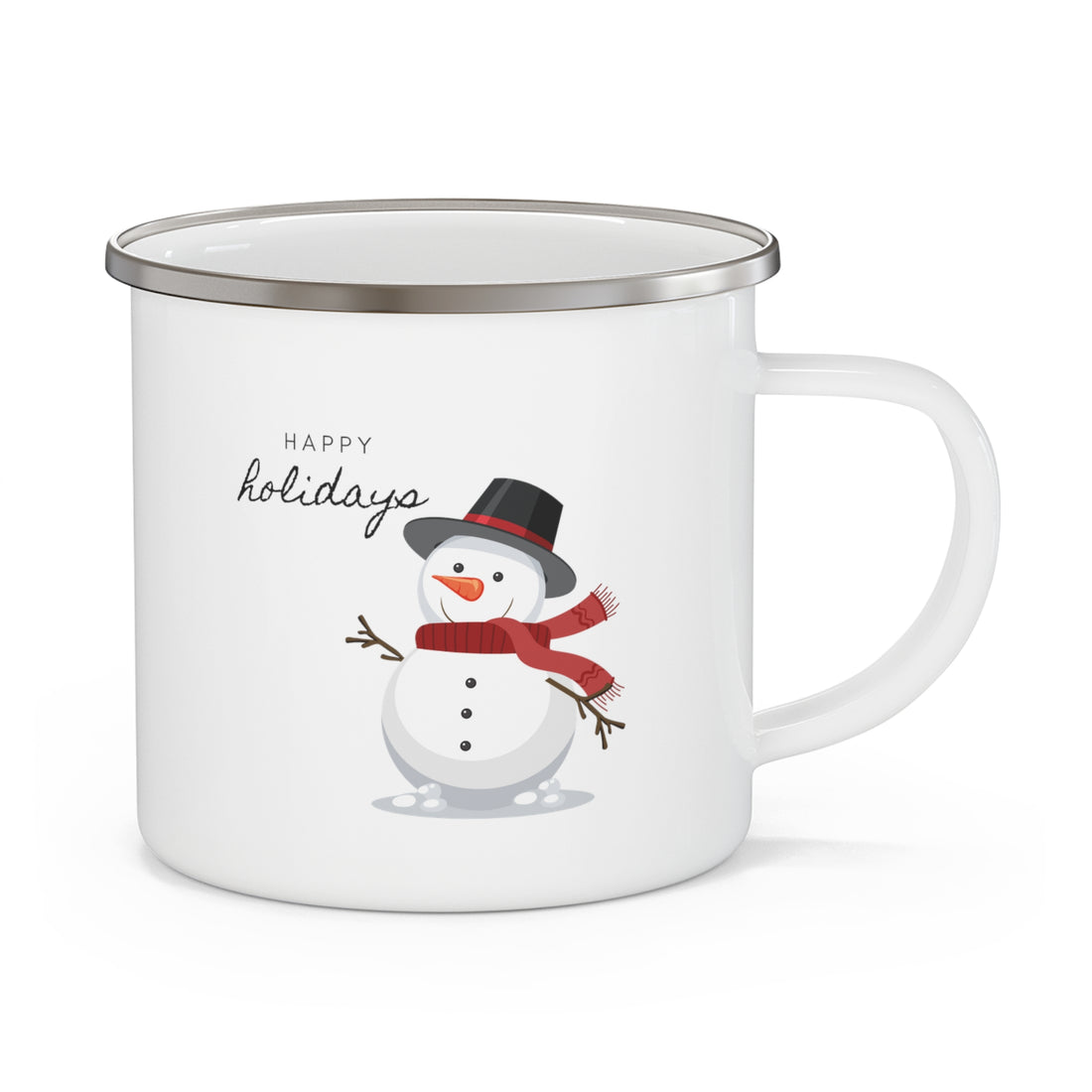 Happy Holidays Snowman Christmas Camping Mug