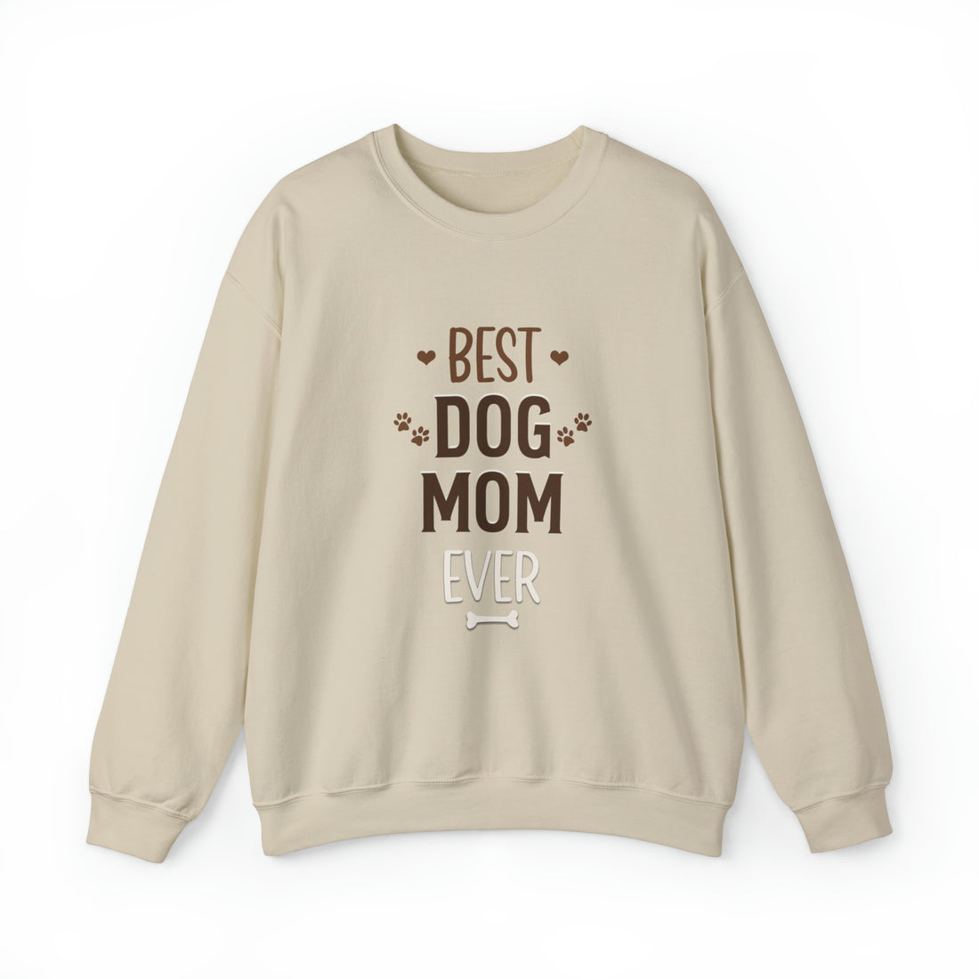 Best Dog Mom Ever Crewneck Sweatshirt | Cozy Pullover for Dog Lovers | Dog Mom Gift | Comfortable Cotton-Blend Dog Lover Sweater