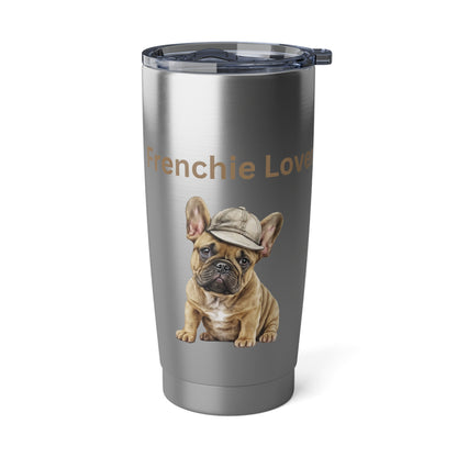 Frenchie Lover Tumbler with Baseball Hat 20oz Stainless Steel Travel Mug for Hot and Cold Drinks