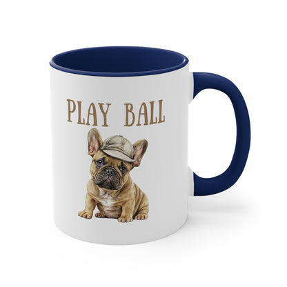 Play Ball with Frenchie Lover Multi-Color Coffee Mug for Dog Lovers